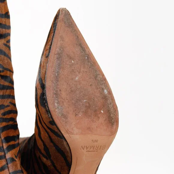 Alexandre Birman Kyra Brown Haircalf Zebra Knee-High Boots - Picture 6 of 12